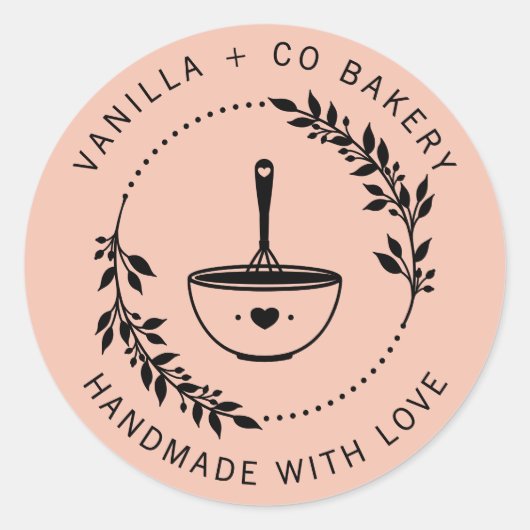 ラヴモダンィウィスクベーカリー事業で手作り ラウンドシール (正面)