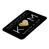 ラヴモダンィエレガント・ハート・ブラックの日付を保存 マグネット (左側)