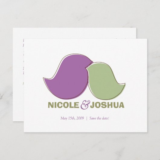 ラヴモダンィバード、日付はがきを保存 案内ポストカード (正面/裏面)