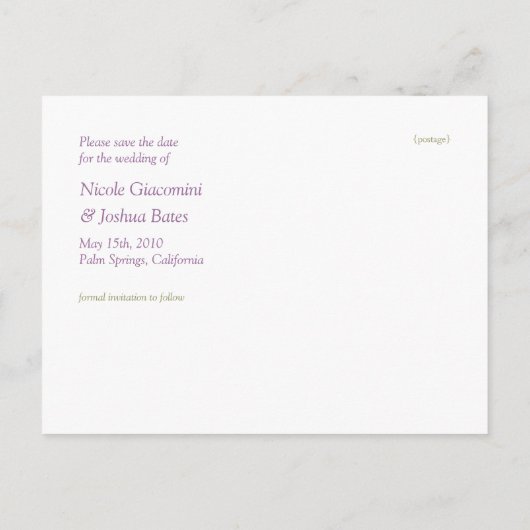 ラヴモダンィバード、日付はがきを保存 案内ポストカード (裏面)