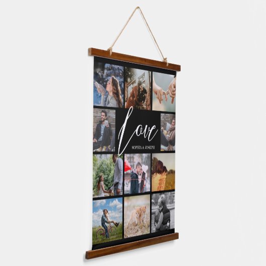 ラヴモダンカスタムフォトコラージュValentineカップル 吊り下げ型タペストリー (傾斜あり)