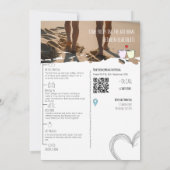 ラヴモダンストーリータイムラ図解入りの、写真付きのイン結婚ズ 招待状 (裏面)