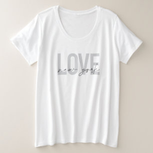 ラヴモダンニューカッコいいヨーシンプルクの都市デザイン プラスサイズTシャツ
