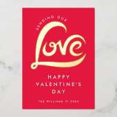 ラヴモダンハートバレンタインデー写真 箔シーズンカード (正面)