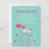 ラヴモダンハートフラワーズヴァレンティネスパーティー 招待状 (正面)