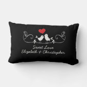 ラヴモダンバードパーソナライズされた装飾用クッション ランバークッション (裏面)