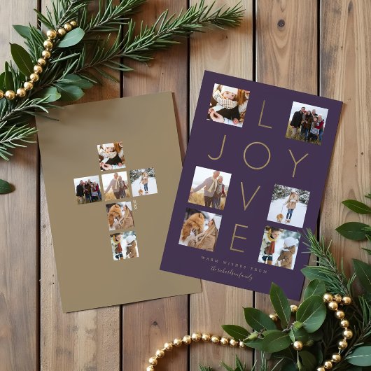 ラヴモダンミニマルジョイCross家族フォトコラージュ シーズンカード