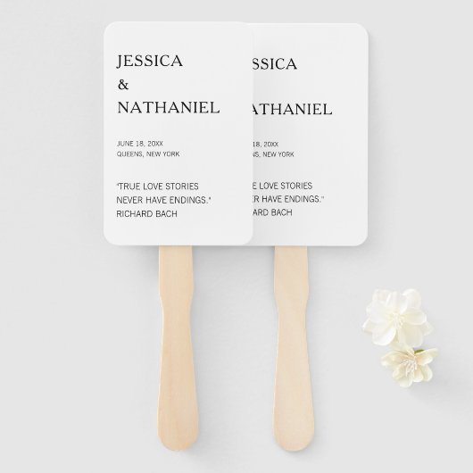 ラヴモダン引用文ブラック&ホワイト結婚ズ ハンドファン (正面&裏面)