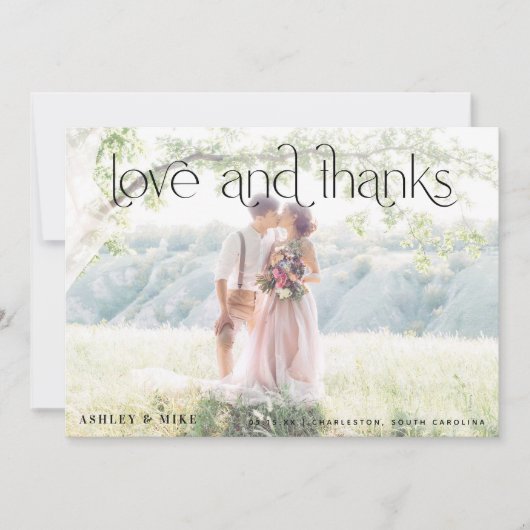 ラヴモダン感謝していと2枚の写真結婚 サンキューカード (正面)