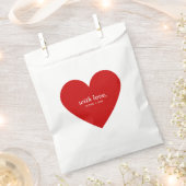 ラヴモダン赤いハート フェイバーバッグ (クリップ留めされた状態)