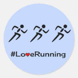 ラヴランニングィーのハッシュタグのスローガン青 ラウンドシール