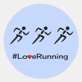 ラヴランニングィーのハッシュタグのスローガン青 ラウンドシール