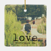 ラヴヴィンテージタイプライターフォントタイポグラフィfor Photo セラミックオーナメント (裏面)