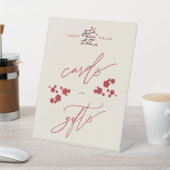 ラヴ中国のレッドさくらんぼ花カード&ギフト 台座サイン (インサイチュ)