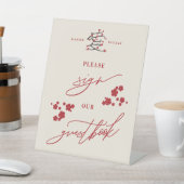 ラヴ中国のレッドさくらんぼ花サイン予約 台座サイン (インサイチュ)