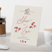 ラヴ中国のレッドさくらんぼ花共有ザラブペ 台座サイン (インサイチュ)