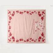 ラヴ中国のレッドさくらんぼ花婚約パーティ タペストリー (正面(横))