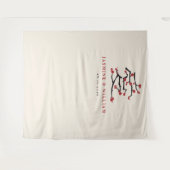 ラヴ中国のレッドさくらんぼ花婚約パーティ タペストリー (正面(横))