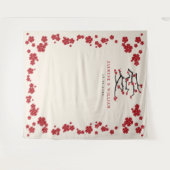 ラヴ中国のレッドさくらんぼ花婚約パーティ タペストリー (正面(横))