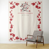 ラヴ中国のレッドさくらんぼ花婚約パーティ タペストリー (インサイチュ)