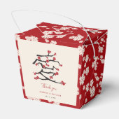 ラヴ中国のレッドさくらんぼ花婚約パーティ フェイバーボックス (裏面サイド)