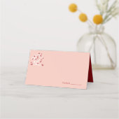 ラヴ中国のレッドさくらんぼ花婚約パーティ プレイスカード (正面)