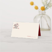 ラヴ中国のレッドさくらんぼ花婚約パーティ プレイスカード (正面)