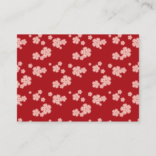 ラヴ中国のレッドさくらんぼ花婚約パーティ プレイスカード (裏面)