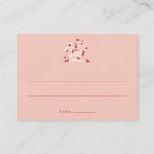 ラヴ中国のレッドさくらんぼ花婚約パーティ プレイスカード (正面)