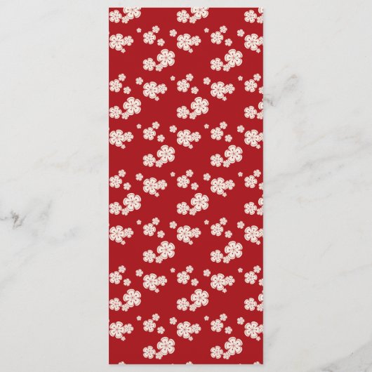 ラヴ中国のレッドさくらんぼ花婚約パーティ メニュー (裏面)