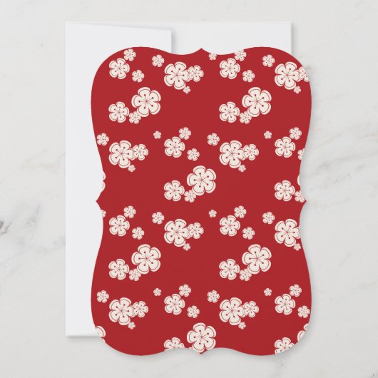 ラヴ中国のレッドさくらんぼ花婚約パーティ 招待状 (裏面)