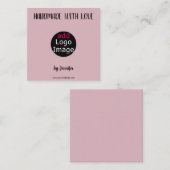 ラヴ付き手作りプロフェッショナルカスタマイズ可能ピンク ノートカード (正面/裏面)