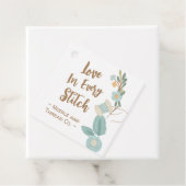 ラヴ付き手作り裁縫刺繍花ラベル フェイバータグ (インサイチュ)