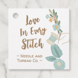 ラヴ付き手作り裁縫刺繍花ラベル フェイバータグ