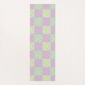 ラヴ市松模様にパステルピンク、イエロー、紫、緑 ヨガマット (裏面)