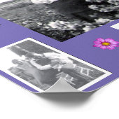 ラヴ引用文写真と写真入り紫ピンク ポスター (角)