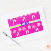 ラヴ感動的食べフラデザイン 長方形シール (封筒)