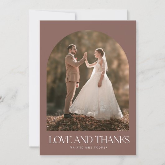 ラヴ感謝していアーチフォトボホさん結婚ありがとう サンキューカード (正面)