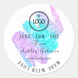 ラヴ感謝していィックブルーで作ったログラデーションゴ ラウンドシール