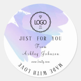 ラヴ感謝していィピンクブルーパープル製ロゴクラシック ラウンドシール