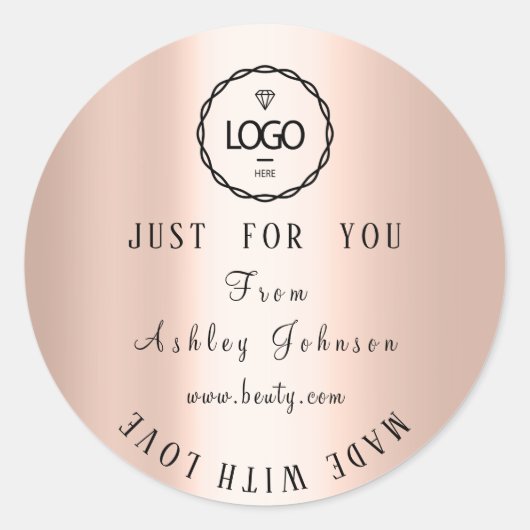 ラヴ感謝していィー赤面バラ ラウンドシール (正面)