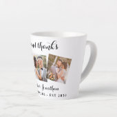 ラヴ感謝していエレガント&3 Photo Bride結婚 Groom カフェラテマグ (右アングル)