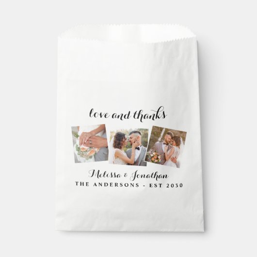 ラヴ感謝していエレガント&3 Photo Bride結婚 Groom フェイバーバッグ (正面)
