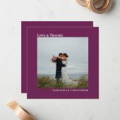 ラヴ感謝していカシスパープル結婚さんの写真感謝 ノートカード (正面/裏面インサイチュ)