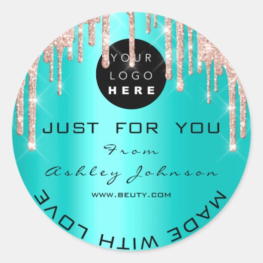 ラヴ感謝していカスタムミント製のバラドリップ ラウンドシール (正面)