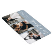 ラヴ感謝していフォトコラージュ手付き埃っぽいブルー マグネット (右側)