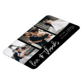 ラヴ感謝していフォトコラージュ手書きブラック マグネット (左側)