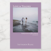 ラヴ感謝していミミニマル結婚ラベンダーの写真ミニ ワインラベル (シングルラベル)