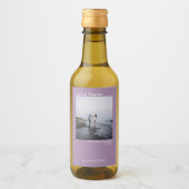 ラヴ感謝していミミニマル結婚ラベンダーの写真ミニ ワインラベル (正面)