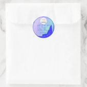 ラヴ感謝していミントブルーパープル製ロ絵を描ゴ ラウンドシール (バッグ)